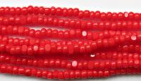 8/0 Charlotte Cut Beads Light Red Opaque 10/20/50/250/500 glass beads, jewelry supply, vintage findings, craft supply, rare london red beads