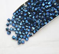 4/6mm Crystal Metallic Blue Swarovski Bicone Cuts 12/36/72/144/288 Pieces rare beads