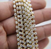 6ss/12ss  Clear Cubic zirconium diamond Rhinestone 0.5/1/2/5 Meters Brass Settings embroidery materials, craft findings, embellishments