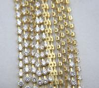 6ss/12ss  Clear Cubic zirconium diamond Rhinestone 0.5/1/2/5 Meters Brass Settings embroidery materials, craft findings, embellishments