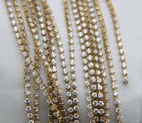 6ss/12ss  Clear Cubic zirconium diamond Rhinestone 0.5/1/2/5 Meters Brass Settings embroidery materials, craft findings, embellishments