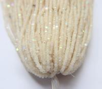 8/0 Hanks Charlotte Cut Beads White Opal Aurore Boreale 1/5/25/50/100 Hanks PREMIUM SEED BEADS, Native Supplies