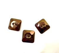 Jet Nut (3017) Swarovski Crystal Square Faceted Buttons for Sewing Projects - 12mm Vintage Crystal Button Beads and Jewelry Supplies