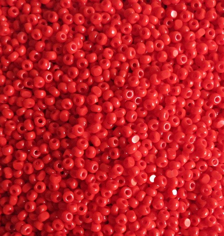 8/0 Charlotte Cut Beads Light Red Opaque 10/20/50/250/500 glass beads, jewelry supply, vintage findings, craft supply, rare london red beads
