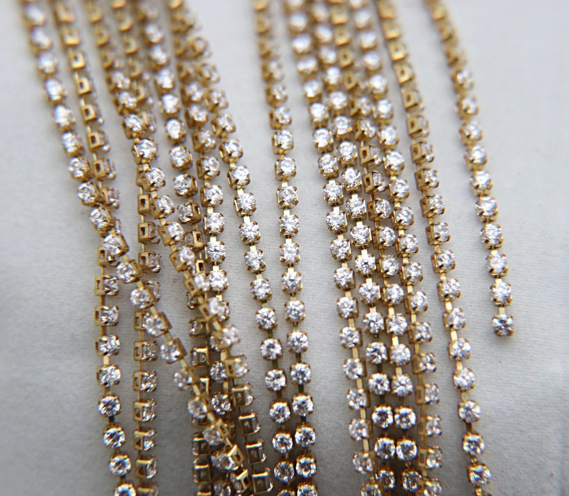 6ss/12ss  Clear Cubic zirconium diamond Rhinestone 0.5/1/2/5 Meters Brass Settings embroidery materials, craft findings, embellishments