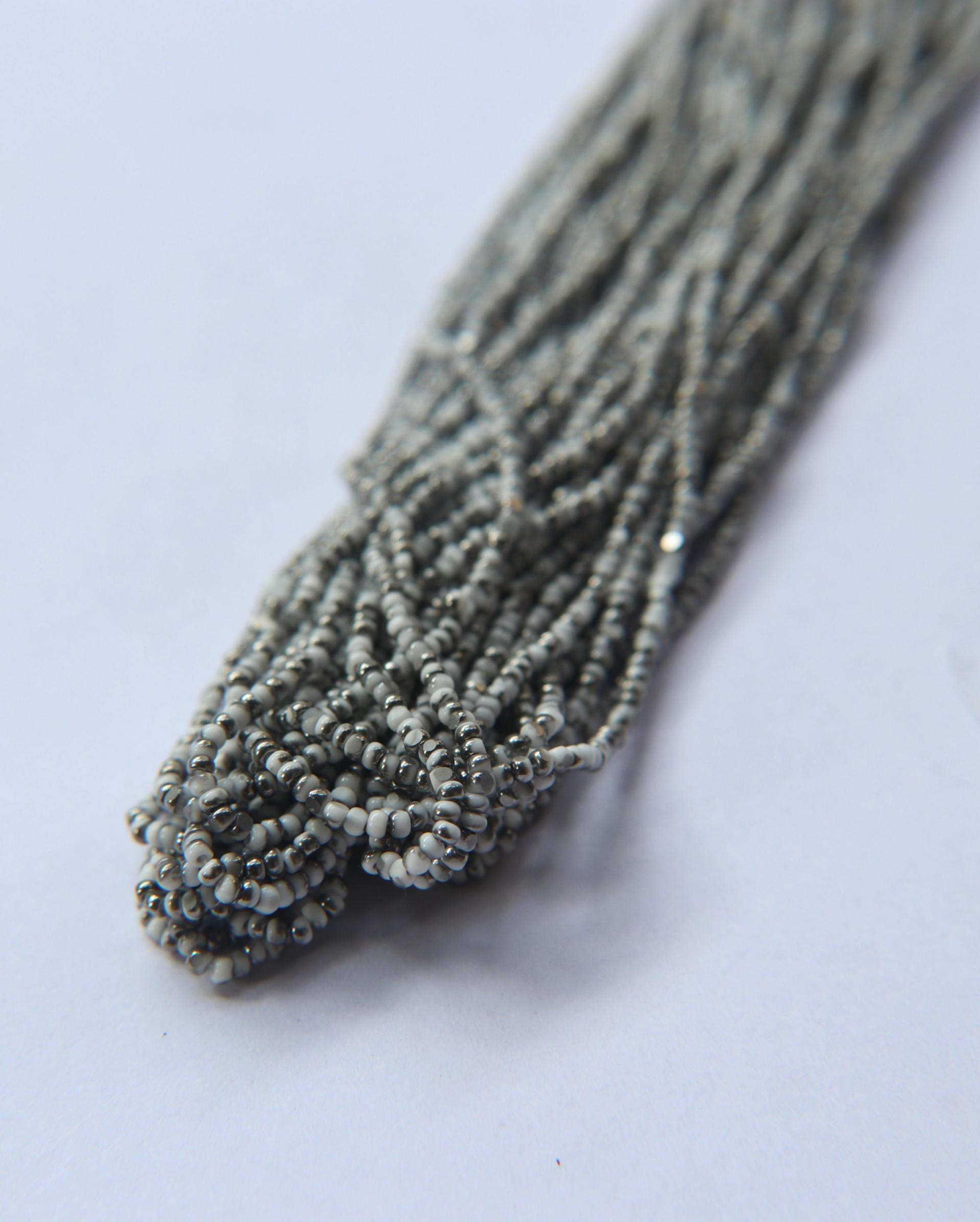 8/0 Charlotte Cut Beads Patina Opaque Chalk White Gunmetal 10/20/50/250/500 Grams glass beads, jewelry supply, vintage findings craft supply