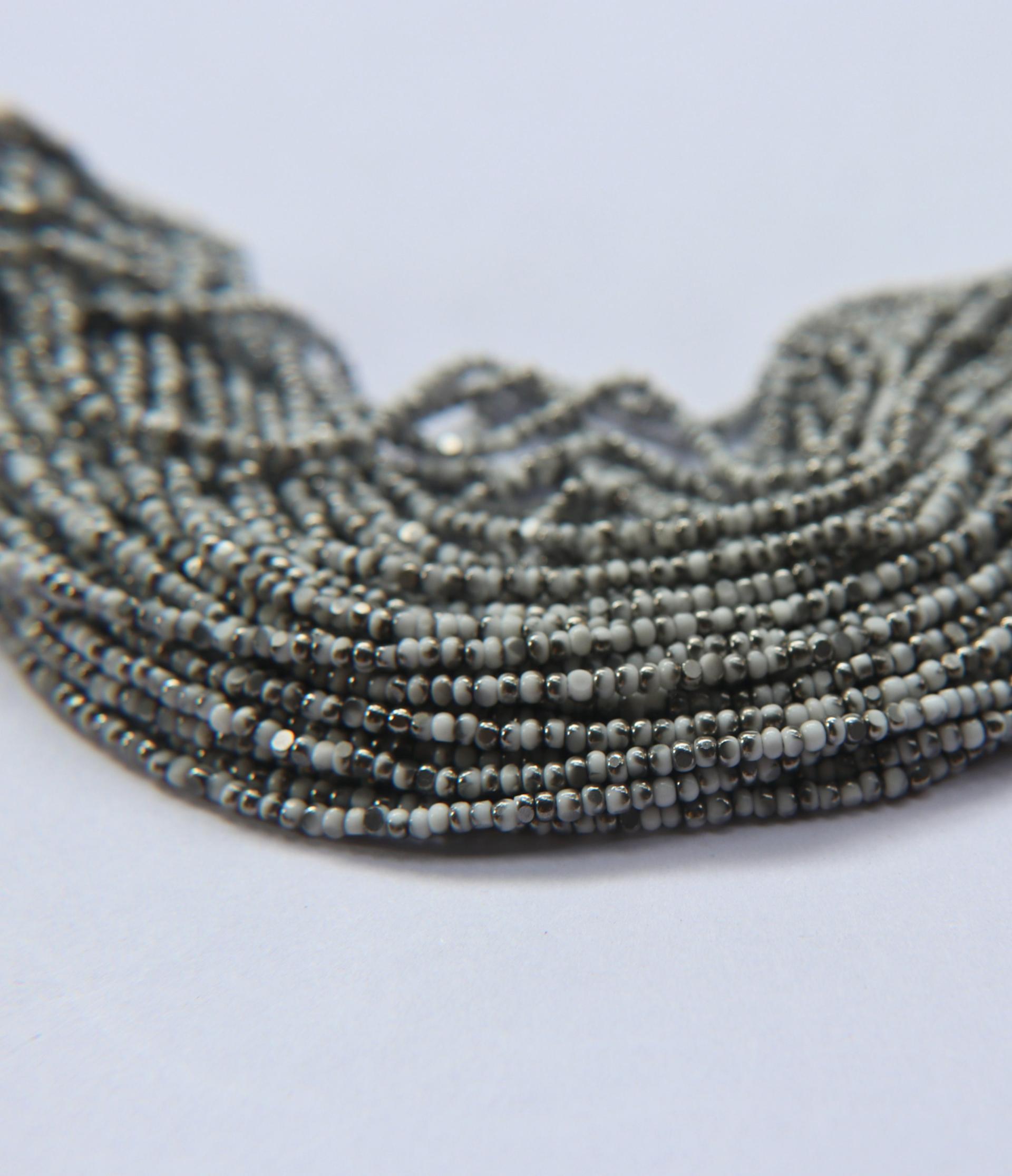 8/0 Charlotte Cut Beads Patina Opaque Chalk White Gunmetal 10/20/50/250/500 Grams glass beads, jewelry supply, vintage findings craft supply