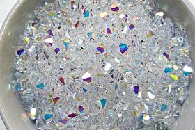 2.5mm Crystal Aurore Boreale Swarovski Bicone Xillion 36/72/144/432/720 Pieces 5328 jewelry making, wedding decorations, rare findings