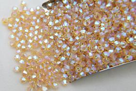 Swarovski (3/4mm) Light Topaz AB 2X FC Bicones Rainbow Beads 36/72/144/432/720 Pieces (226 AB) rainbow beads, jewelry making, couture