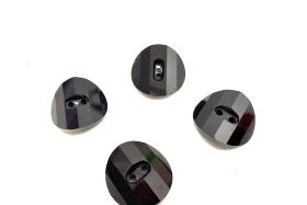 Swarovski 3016 Jet 12 mm Round Button Potato chip slightly twisted Cystal sewing