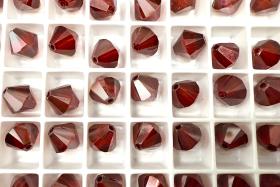 8 MM Red Magma 2X Swarovski Bicone beads Cuts