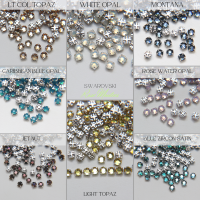 20ss Clear Flatback Swarovski Rose Montees, 5mm Silver Plated Mounted Rose Montees in colors sewon embroidery materials tailoring wedding