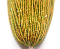 11/0 Hanks Charlotte Cut Beads Green Neon Orange Lined 1/5/25/50/100 Hanks 2.0mm jewellery NATIVE rare glass beads, jewelry supply,