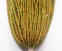 11/0 Hanks Charlotte Cut Beads Green Neon Orange Lined 1/5/25/50/100 Hanks 2.0mm jewellery NATIVE rare glass beads, jewelry supply,