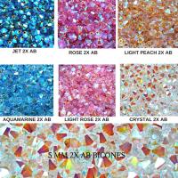 Swarovski (5mm) AB 2X FC Bicones rainbow beads 3600 Pieces jewelry making, couture embellishments