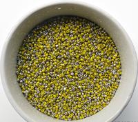 13/0 Charlotte Cut Beads Patina Opaque Yellow Silver 5/10/20/50/250/500 Grams glass beads, jewelry supply, findings, craft supply, premium