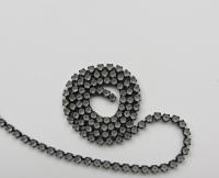 12 SS Rhinestone Chain Vintage Glass Crystal Frosted Antique Black Plated (3mm) 1/2/5/15 Meters vintage findings, strass chains, craft
