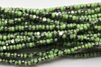 11/0 Charlotte Cut Beads Patina Opaque Light Green Gun Metal 10/20/50/250/500 Grams rare vinatge beads, shaded beads, two tone rare beads