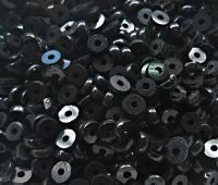 5MM Glass Sequins High Glaze Jet Black 5/10/20 Grams