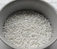 3MM Glass Sequins High Glaze Chalk White 5/10/20 Grams