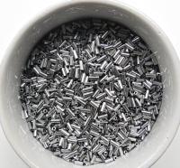 Size 2 (2x4mm) Bugle Beads 10/20/50 Grams Metallic Aluminum Silver Preciosa Ornella loose tube beads, embroidery materials, craft supply