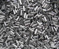 Size 2 (2x4mm) Bugle Beads 10/20/50 Grams Metallic Aluminum Silver Preciosa Ornella loose tube beads, embroidery materials, craft supply
