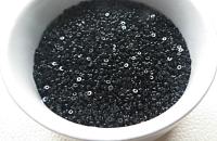2MM Glass Sequins High Glaze Jet Black 5/10/20 Grams
