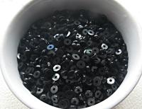 5MM Glass Sequins High Glaze Jet Black 5/10/20 Grams