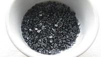 5MM Glass Sequins High Glaze Jet Hematite 5/10/20 Grams