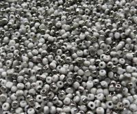 8/0 Charlotte Cut Beads Patina Opaque Chalk White Gunmetal 10/20/50/250/500 Grams glass beads, jewelry supply, vintage findings craft supply