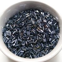 True Cuts Size 2 (2x4mm) Bugle Beads 5/10/20/50/250/500 Grams Metallic Blue Preciosa Ornella loose tube beads, embroidery materials, craft