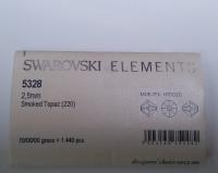 Smoked Topaz (2.5mm) Swarovski Bicone Xillion Cuts Beads 36/72/144/432/1000 Pieces (259) 5328 embellishments couture, jewelry making, rare