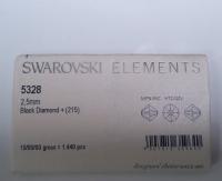 2.5mm Black Diamond Swarovski Bicone Xillion Cuts 36/72/144/432/1000 Pieces (215) 5328 Jewelry making beads