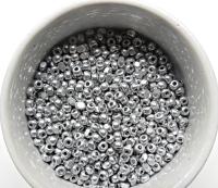 6/0 Charlotte Cut Beads Metallic Aluminium Silver 10/20/50/250/500 Grams glass beads, jewelry supply, vintage findings, craft supply