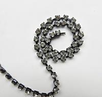 12SS Rhinestone Chain Vintage Machine cut Crystal Plated 3mm embroidery materials craft vintage findings, lace, strass chains, embellishment