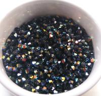 Swarovski (4mm) Jet AB Bicones beads 36/72/144/432/720 Pieces, black rainbow, embroidery materials, couture making, bijoux rare findings