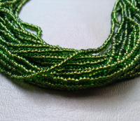 11/0 Czech Seed Bead Peridot Transparent Copper Lined 1/5/25/50/100 Full hanks Preciosa Ornella loose beads, embroidery materials
