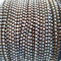 6SS Rhinestone Chain Vintage Glass Turquoise Aurore Boreale 2mm 1/2/5/15 Meters embroidery materials, craft vintage findings, embellishments