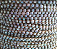 6SS Rhinestone Chain Vintage Glass Turquoise Aurore Boreale 2mm 1/2/5/15 Meters embroidery materials, craft vintage findings, embellishments