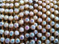 12 SS Rhinestone Chain Vintage Glass Chalk White Aurore Boreale 3mm 1/2/5/15 Meters