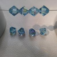10mm SWAROVSKI, Rare Bicones Austrian, Aquamarine AB/Crystal/Jet Nut/Peridot/Crystal Blue Shade/Crystal Silver Night vintage rare beads