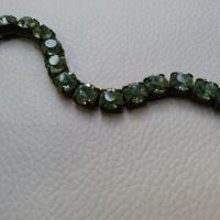 28SS Swarovski Rhinestone Close Chain Chrysolite Brass Settings 6mm (0.5 Metre) decoration wedding, jewelry making, strass chains, vintage