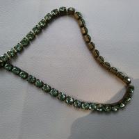 28SS Swarovski Rhinestone Close Chain Chrysolite Brass Settings 6mm (0.5 Metre) decoration wedding, jewelry making, strass chains, vintage