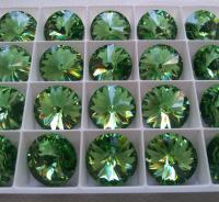 18mm Swarovski 1122 Rivoli PERIDOT Foiled (214) jewelry making stones