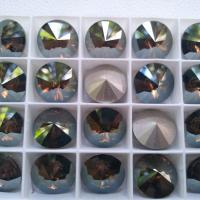 18mm Swarovski 1122 Rivoli CRYSTAL SATIN Foiled 2/6 pieces (206) PREMIUM jewelry making stones