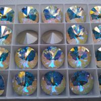16mm Swarovski 1122 Rivoli CRYSTAL Aurore Boreale Foiled ring stone jewelry making strass findings
