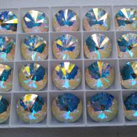 16mm Swarovski 1122 Rivoli CRYSTAL Aurore Boreale Foiled ring stone jewelry making strass findings