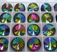 18mm Swarovski 1122 Rivoli Crystal Vitrail Medium Foiled 2/6 Pieces 001 VM PREMIUM MATERIALS