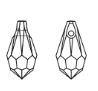 Vintage Swarovski 6000 Drop 11X5.5 mm Pendants, Fancy Crystal drops 6 Pieces PREMIUM MATERIALS