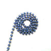 8 SS Rhinestone Chain Vintage Glass Pressed Chatons Opaque Faded Denim Blue 2.5 mm 1/2/5/15 Meters boho chic blue, decoration vintage chains